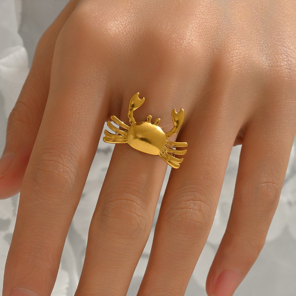 Stainless Steel Crab Design Ring - Image 7