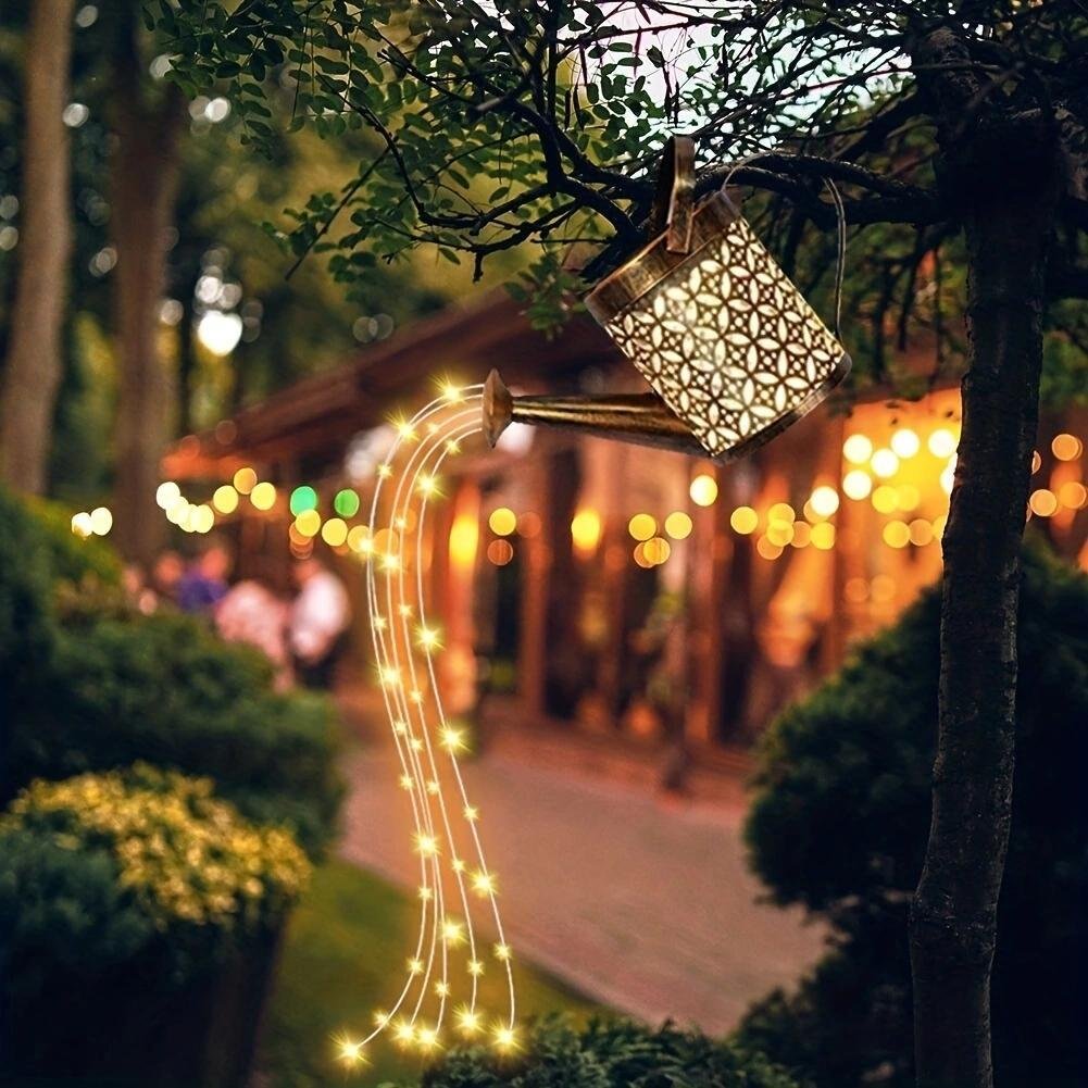 2-Pack LED Watering Can Solar String Lights Outdoor Solar Decorative Lights - Image 8