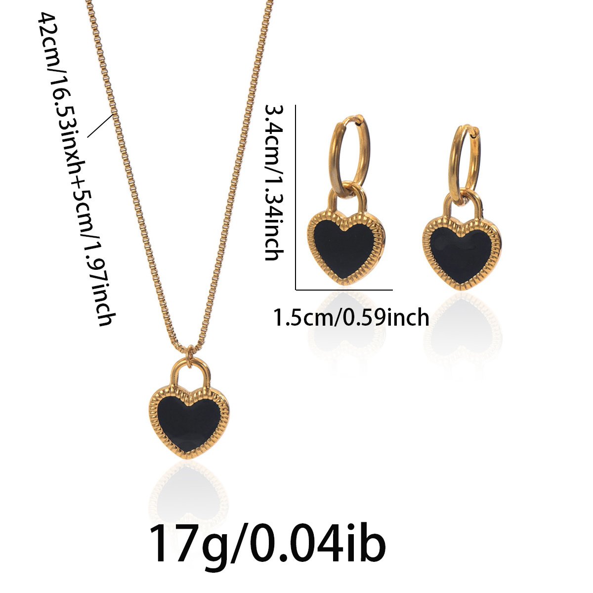Stainless Steel Heart Jewelry Set - Image 5