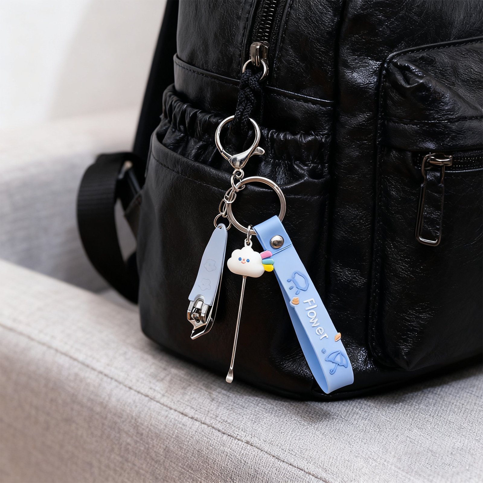 Cloud Nail Scissors Set Keychain-Blue 5856 - Image 3