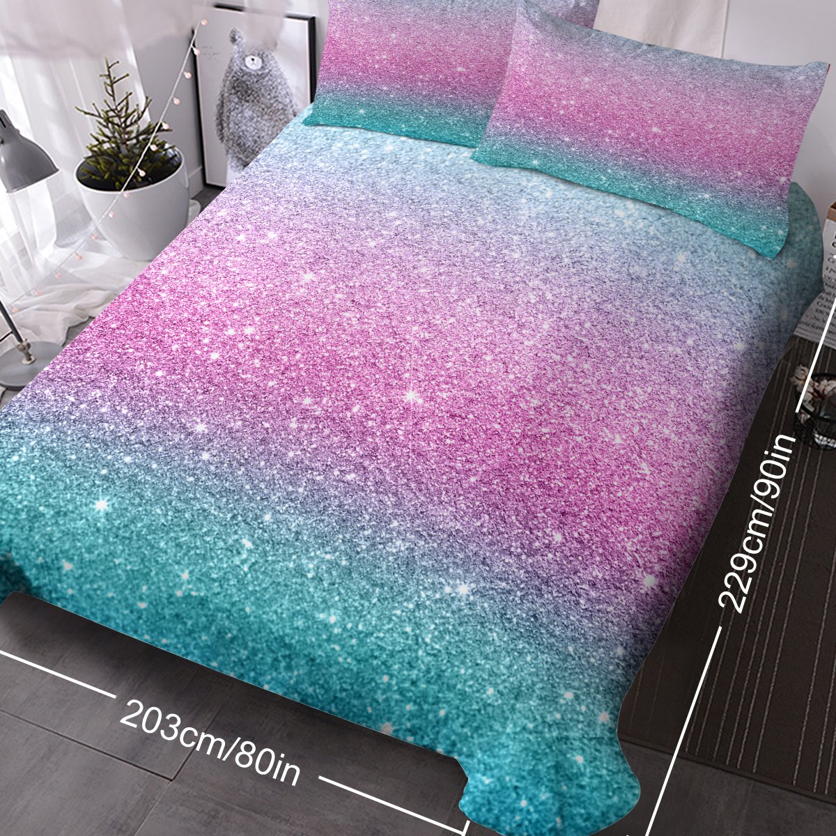 3PCS Ultra Soft Duvet Cover Set For Comforter Star Bedding Set Full Queen King Size - Image 4