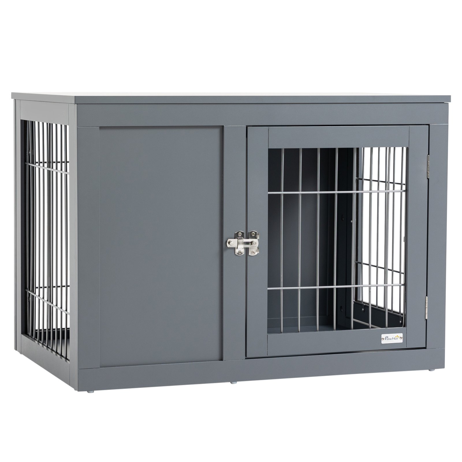 Dog Cage Furniture Metal Indoor Pet Cage Cage, Double Door End Table, Small & Medium Dog House Locks, Grey - Image 6