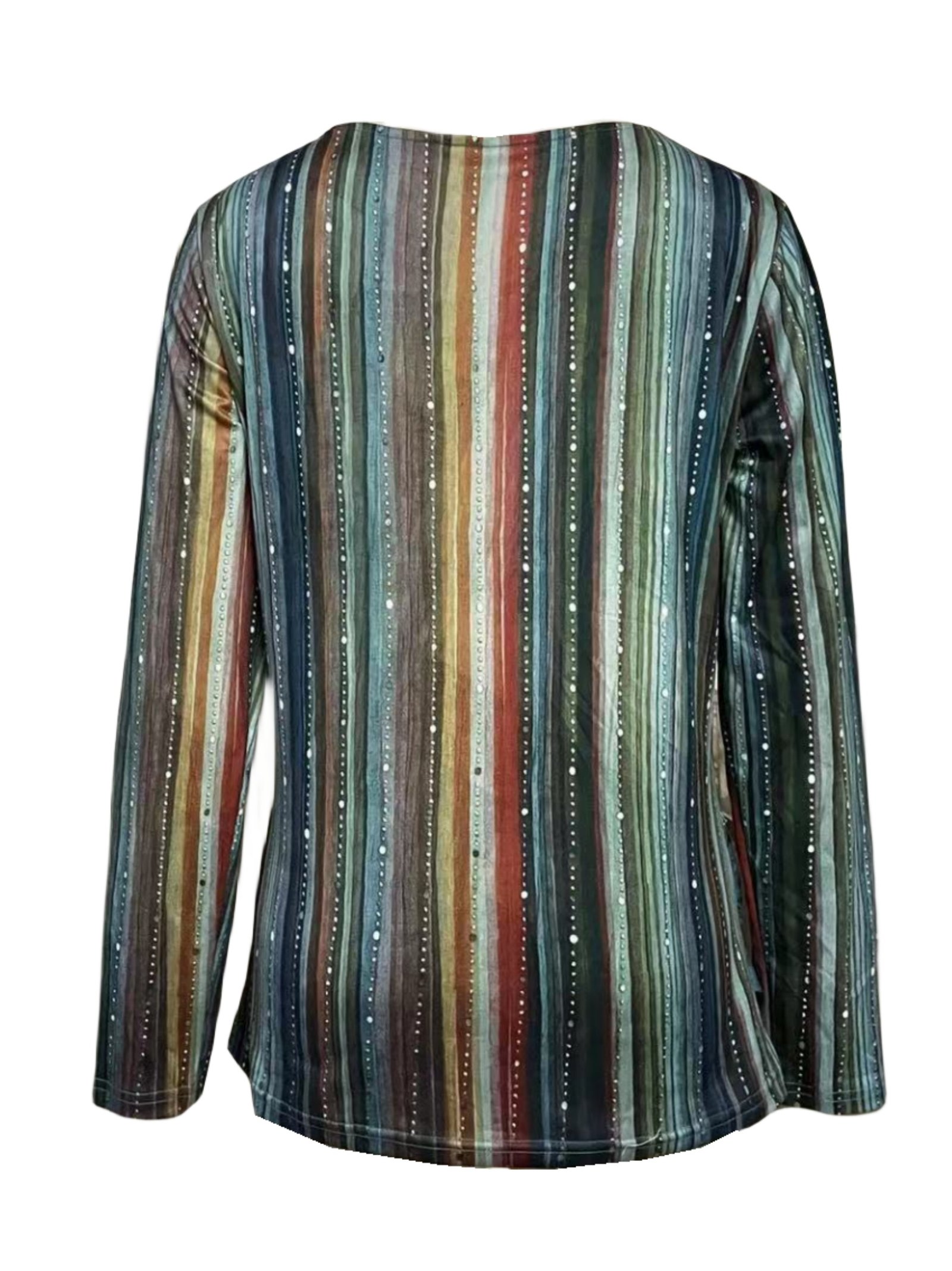 New Long Sleeve Round Neck Printed T-shirt With Circle Decoration For Spring And Autumn, Casual Top. - Image 3