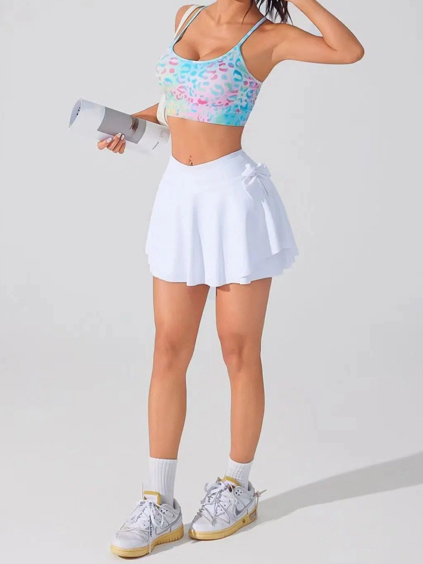 Women's Summer New Cross Thin-Strap Floral Print Daily Sports Bra - Image 5