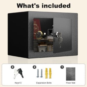 Secure Safe With Key And Password Money Home Safe, 0.23 Cubic Feet Small Safe, Mini Storage Cabinet, Suitable For Home Use, Can Store Money, Documents, And Valuable Items