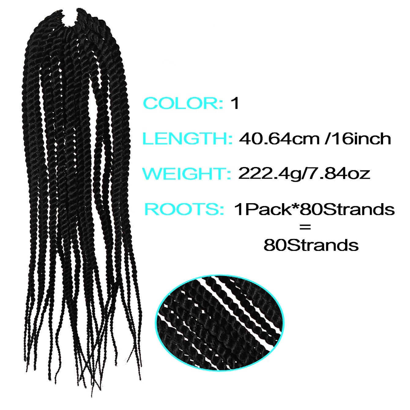 Synthetic Senegalese Braid Crochet Hair - Image 4