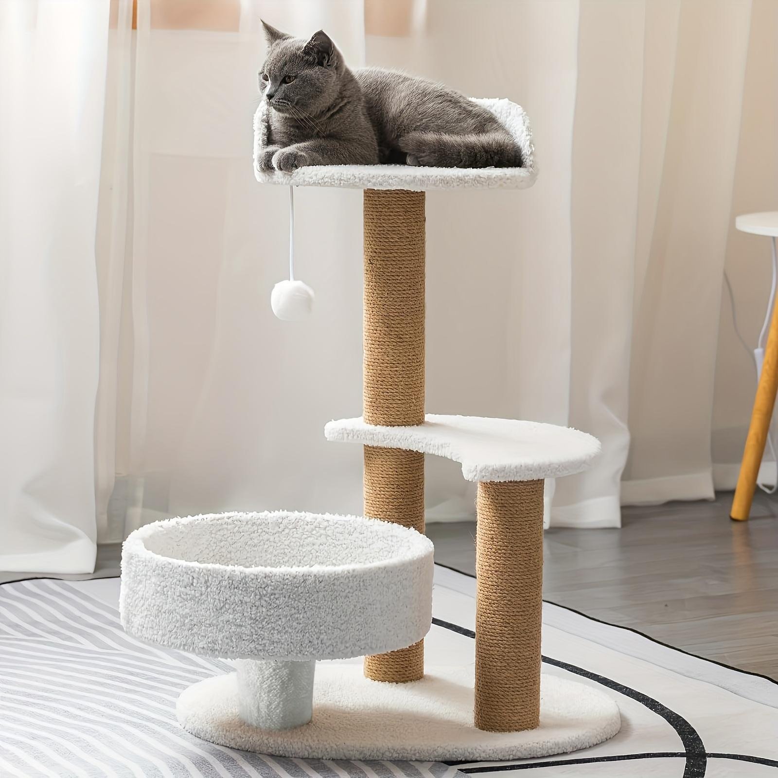 Multi-layer Cat Tree Indoor Cat Furniture With Scratching Post And Interactive Ball Toy Great Value Pet Consumption Tree - Image 7