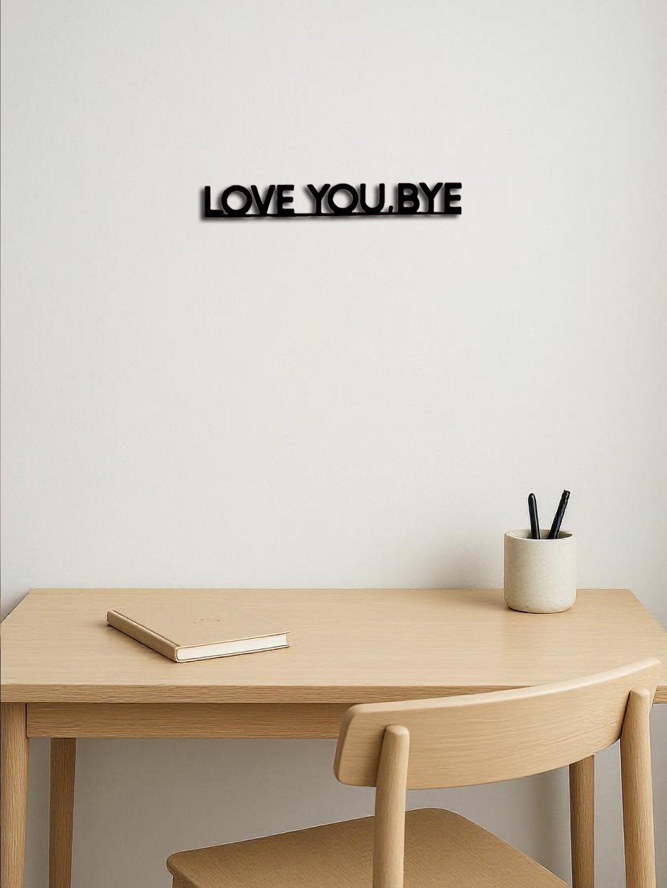 LOVE YOU BYE'Metal Sign Geometric Wall Art Create Festive Vibe Hanging Ornament - Image 4
