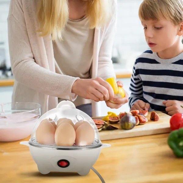 Electric Egg Cooker 7-Capacity BPA-Free Hard-Boiled Egg Maker W Auto-Off Measuring Cup