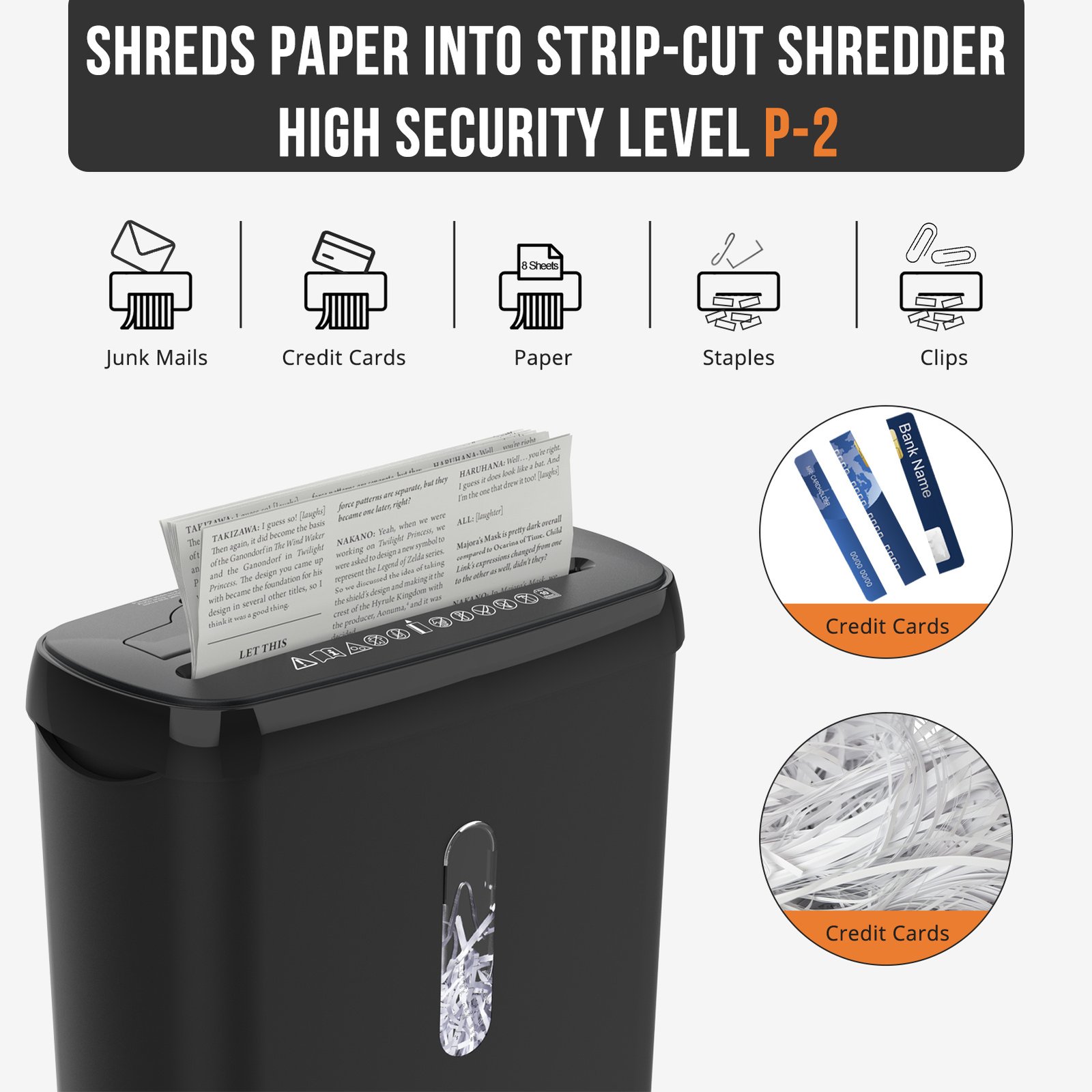 High-Security Paper Shredder, P-2 Certified - Image 2