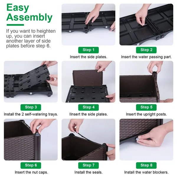 Raised Garden Bed Plant Growth Box With Self-watering System For Garden Patio Balcony Elevated Planter Box For Flowers Vegetables Herbs - Image 6