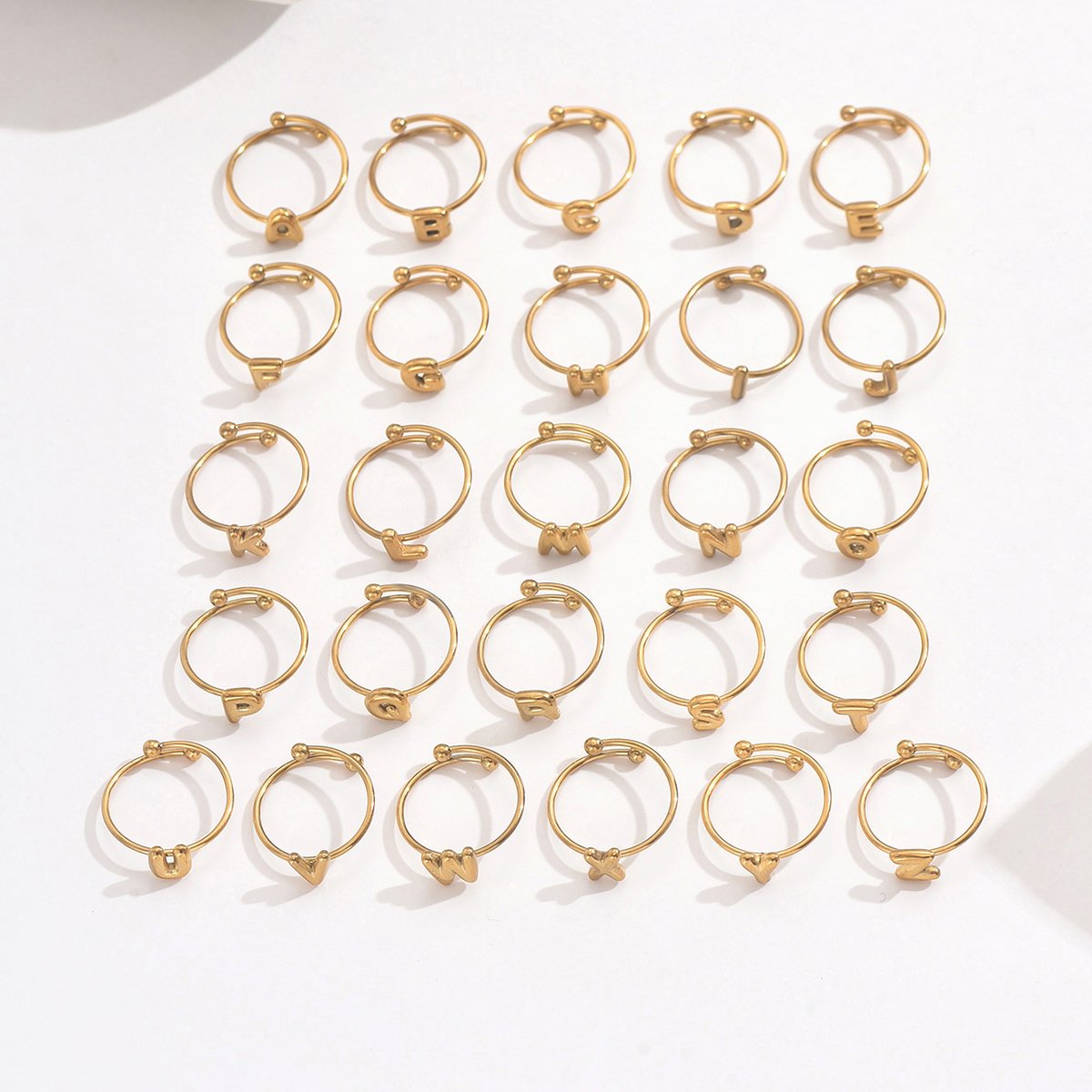 Stainless Steel Alphabet Ring