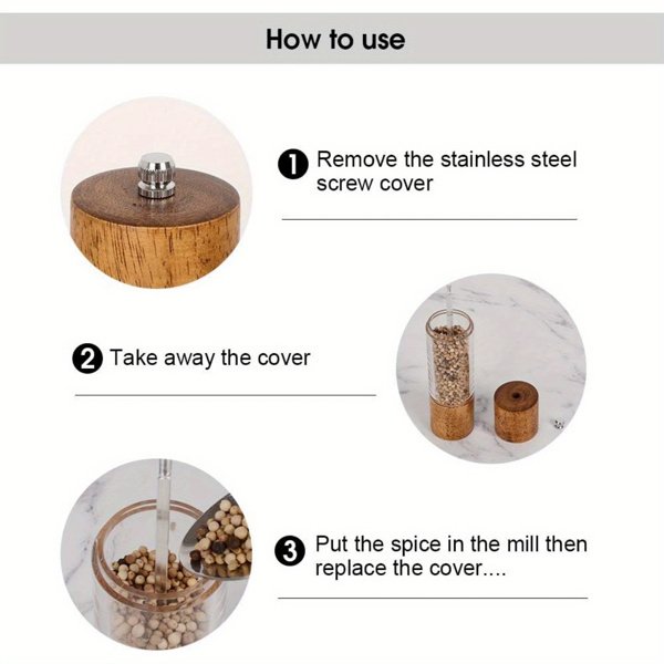 2 Pieces Of Advanced Acrylic Salt And Pepper Grinder Set, Prohibited From Sale On Walmart Platform - Image 4