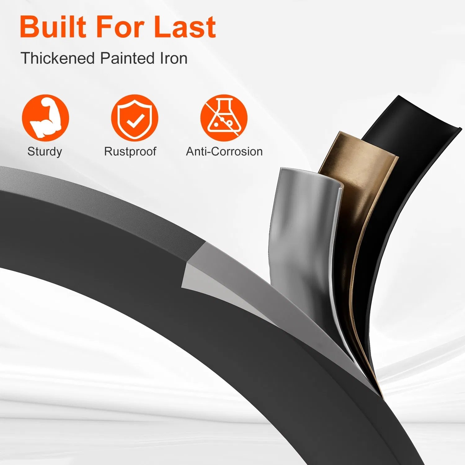 3-Step Folding Ladder, 330lbs Load Capacity, Lightweight 6.94lbs With 1.57in Folding Width, Heavy Duty Steel Construction, Non-Slip Pedals & Feet, Safety Lock, Multi-Use For Home Kitchen Living Room - Image 4