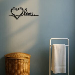 Metal Heart Love Shaped Wall Hanging Ornament Line Art Pendant Metal Wall Decor