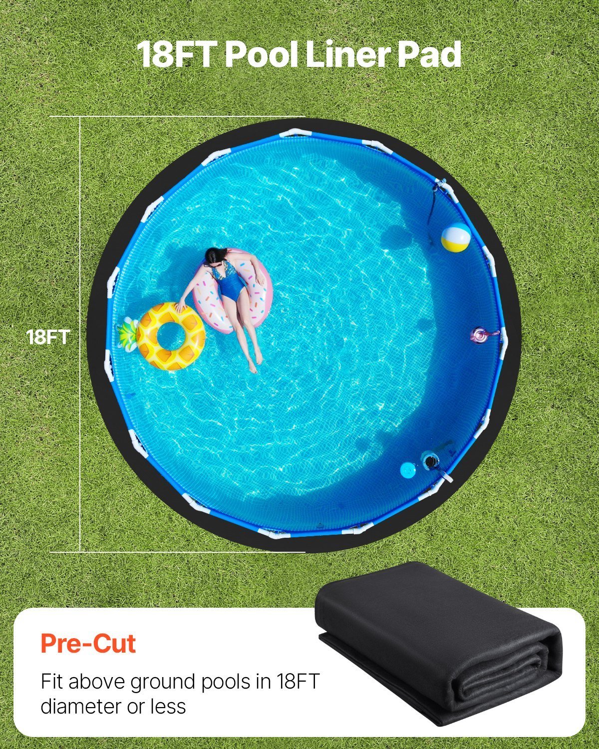 18ft Round Pool Liner Pad For Above Ground Pools Prevents Punctures Pool Mat - Image 5