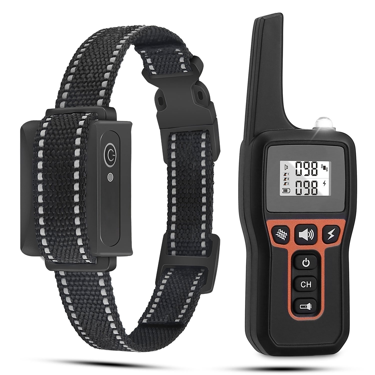 Train Collar OR Receiver Only Options - 3280FT Dog Training Collar IP67 Waterproof Pet Beep Vibration Electric Shock Collar 3 Channels Rechargeable Transmitter Receiver Trainer With Flashlight - Image 3