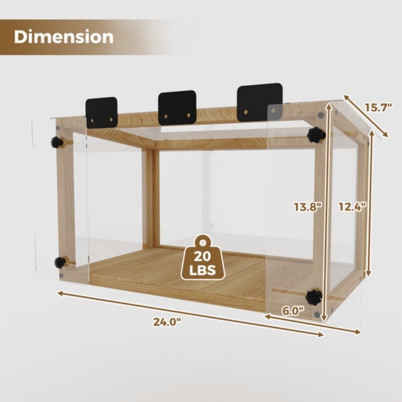 Waterproof Window Cat Perch Catio, Wood Cat Window Box, Window Catio For Indoor Cats. Suitable Single Hanging Window With An Inner Diameter Of The Window Frame With A Net Opening Width Of 24-35 In - Image 6