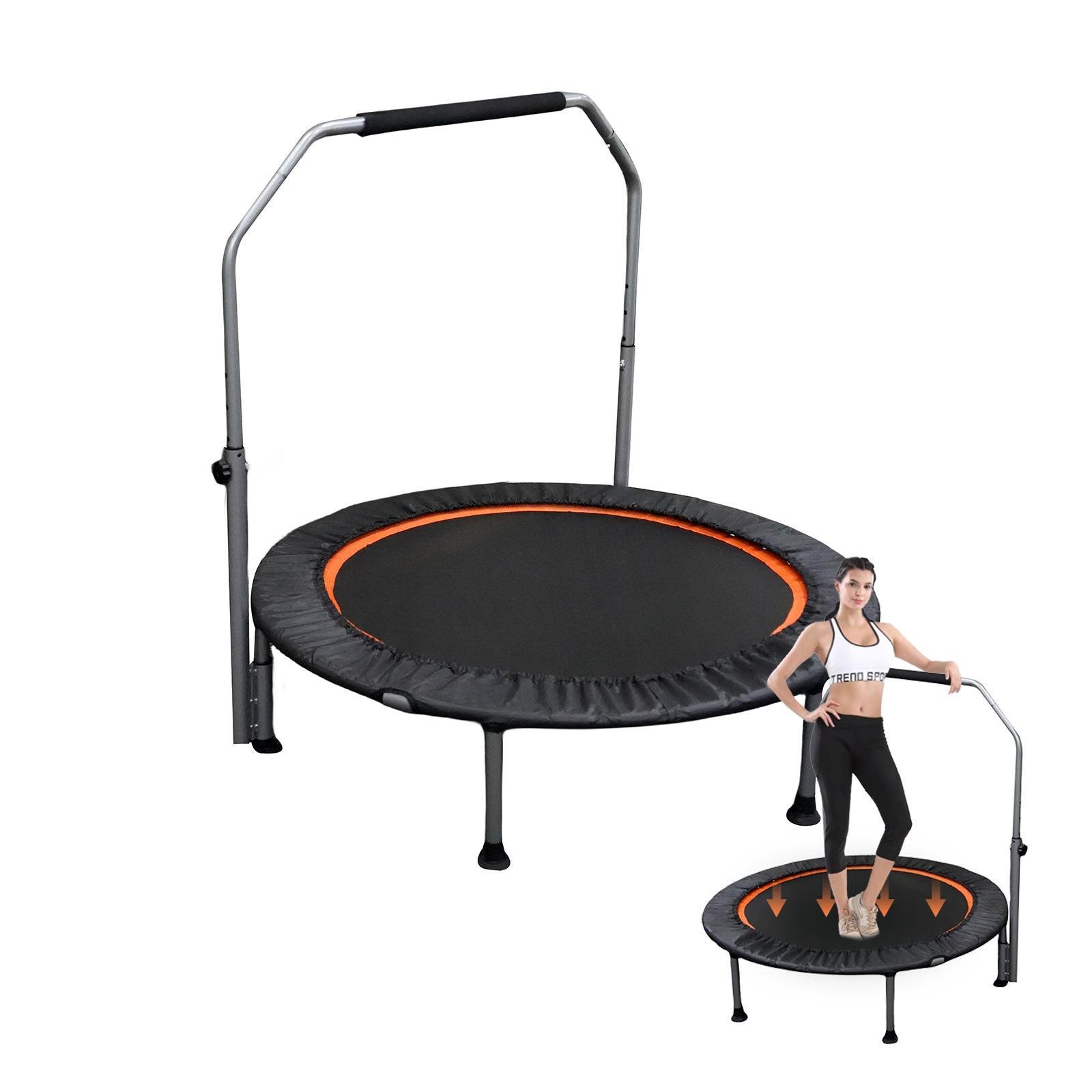 Folding Mini Fitness Trampoline With Adjustable Handles For Adults, Suitable For Indoor And Outdoor Exercise - Image 2
