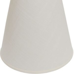 Deep Cone Hardback Lampshade With Washer Fitter, White Fabric Lampshade For Table Lamps, Natural Linen, 9 Top X 16 Bottom X 14 Height
