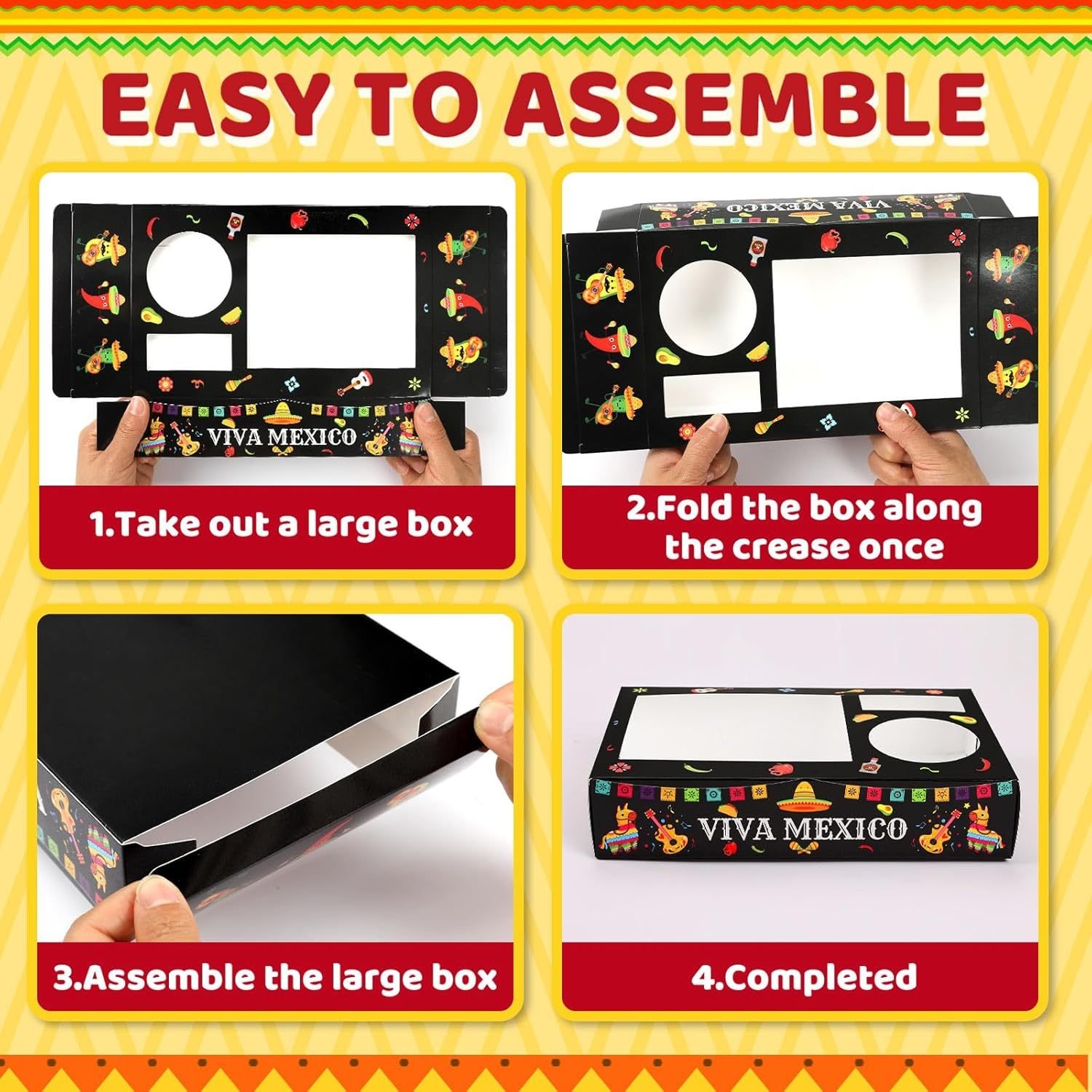 36Pcs Fiesta Movie Night Snack Trays Candy Popcorn French Fries Snack Trays Mexican Party Plates For Snacks Tray Cinco De Mayo Party Supplies Clearance - Image 4