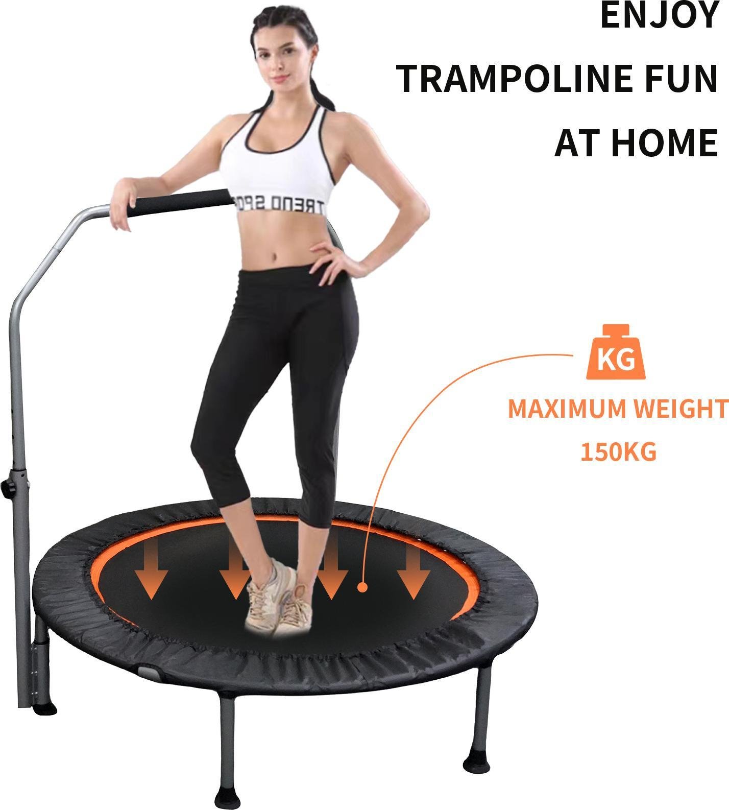Folding Mini Fitness Trampoline With Adjustable Handles For Adults, Suitable For Indoor And Outdoor Exercise - Image 8