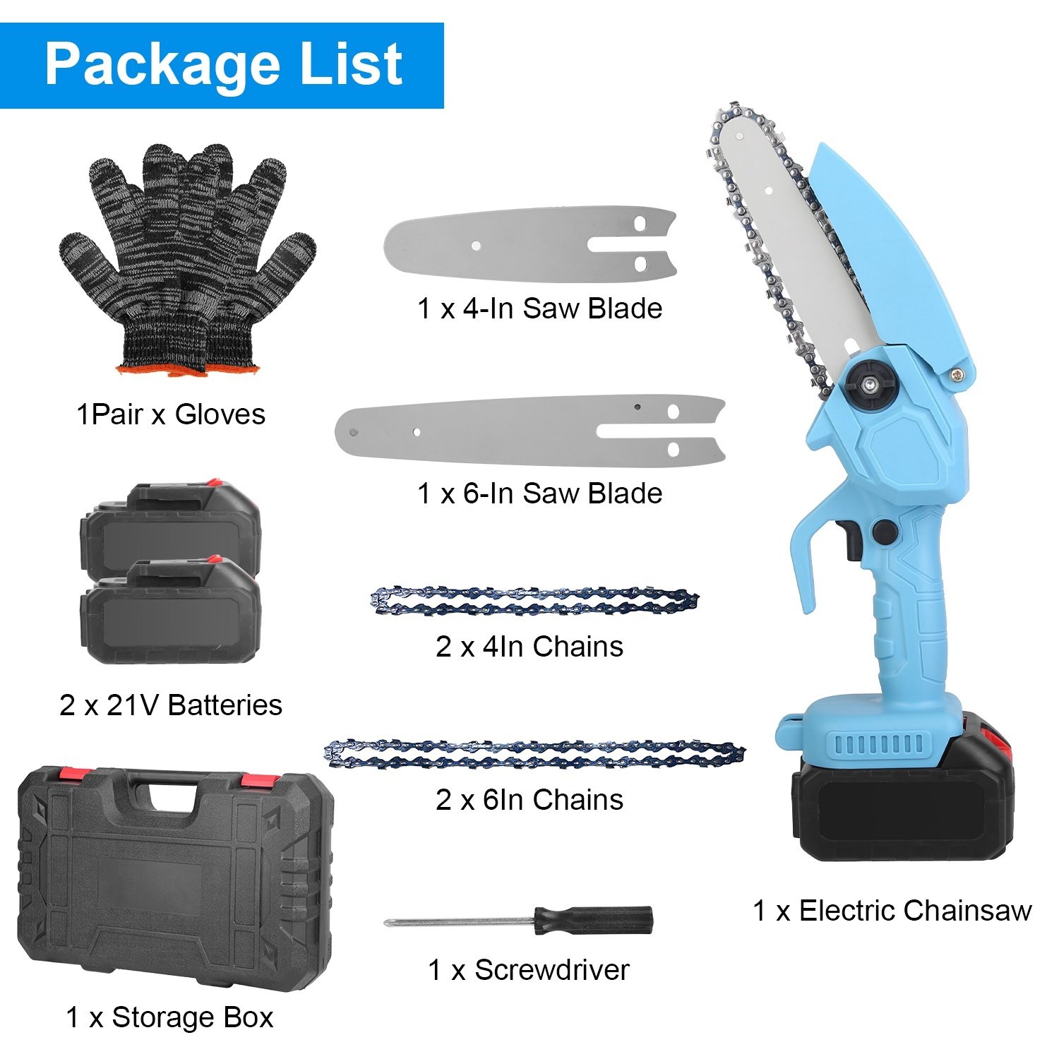 1Pc Electric Mini Chainsaw1Pc Portable Handheld Cordless Small Chain Saw Battery Powered With 2Pcs 2200mAh Rechargeable Batteries 4in Or 6in Chains For Pruning Trees Wood Cutting - Image 6