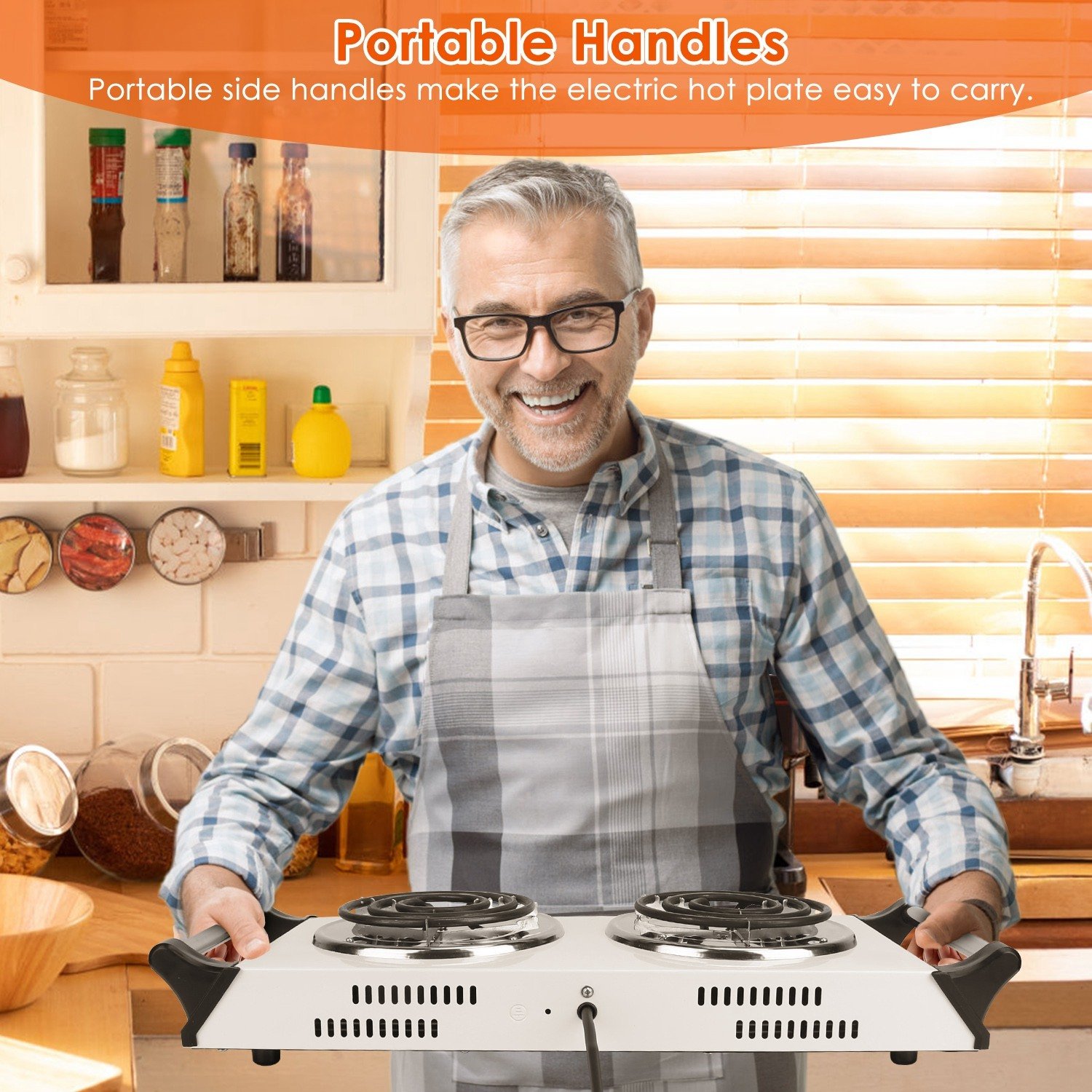 2000 Watt Electric Furnace, Portable Desktop Dual Stove - Image 9