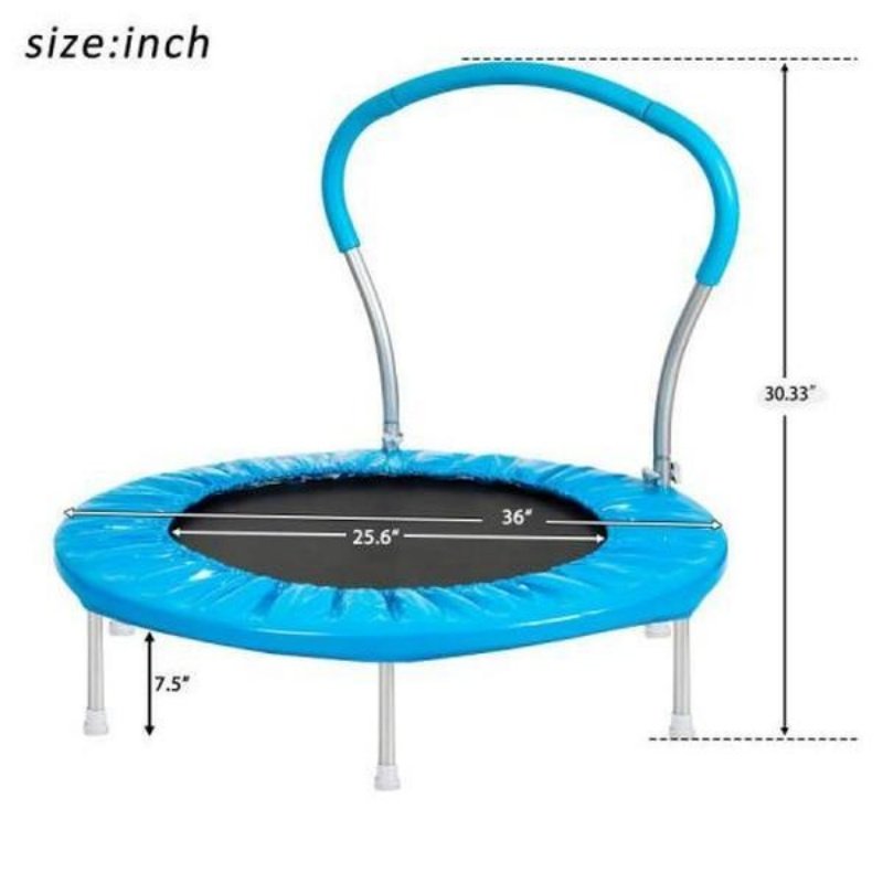 Metal Construction Trampoline With Handles. Suitable For Outdoor Children And Family Activities. Durable Design. - Image 7