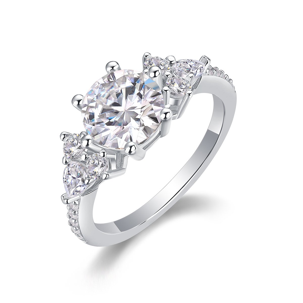 Moissanite Silver Diamond Ring - Image 6