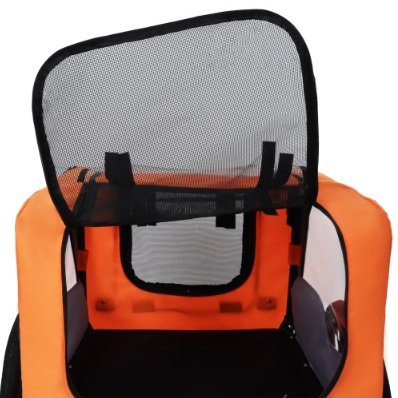 Utdoor Heavy Duty Collapsible Pet Bike Trailer With 16-Inch All Terrain Wheels & Universal Hitch Foldable Dog Cargo Carrier Cart For Bicycles - Image 5