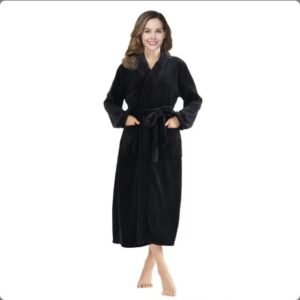 Local Stock Plush Oversize Winter Soft Warm Long Flannel Bathrobe With Hooded Women Thick Night Fleece Bath Robes Dressing