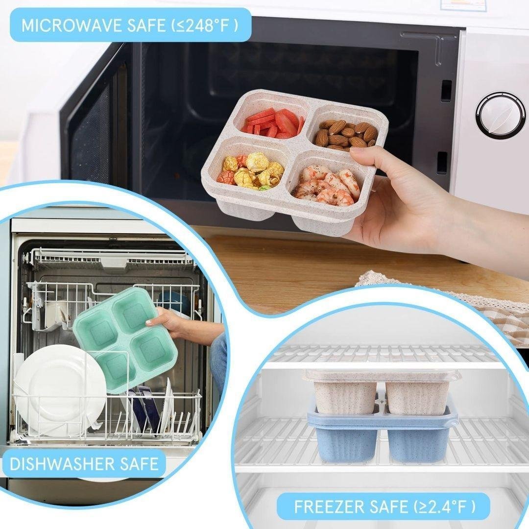 Portable Four-compartment Environmentally Friendly Daily Use Lunch Box - Image 3