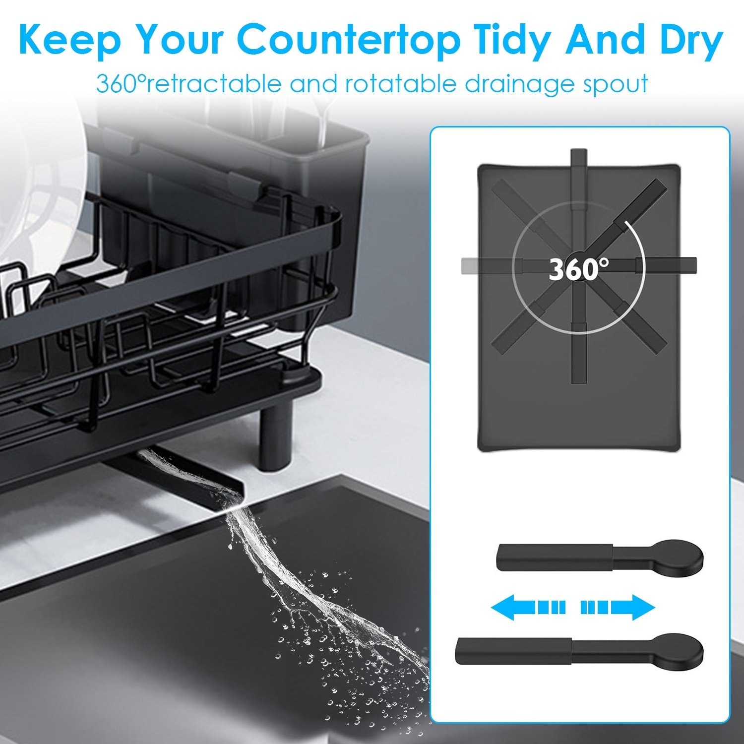 1Pc Dish Drying Rack Drain Board Utensil Holder Organizer Drainer Tableware Organizer Kitchen Countertop Storage Shelf - Image 2