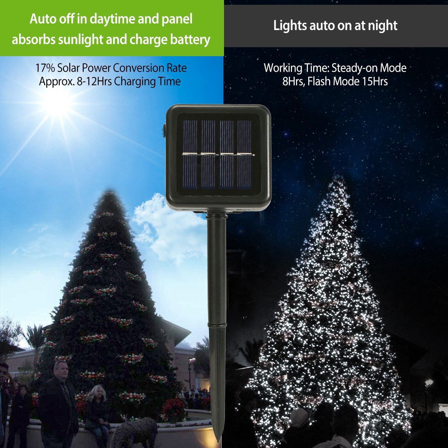 1Pc 200 LED 22M Solar String Lights With 8 Lighting Modes IP44 Waterproof For Christmas Wedding Party Garden Yard Decor - Image 8