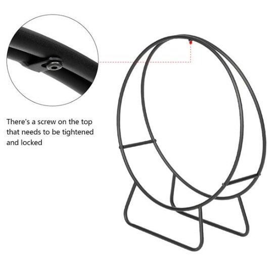 24 Inch Round Indoor Outdoor Wrought Iron Fireplace Wood Stand - Image 6