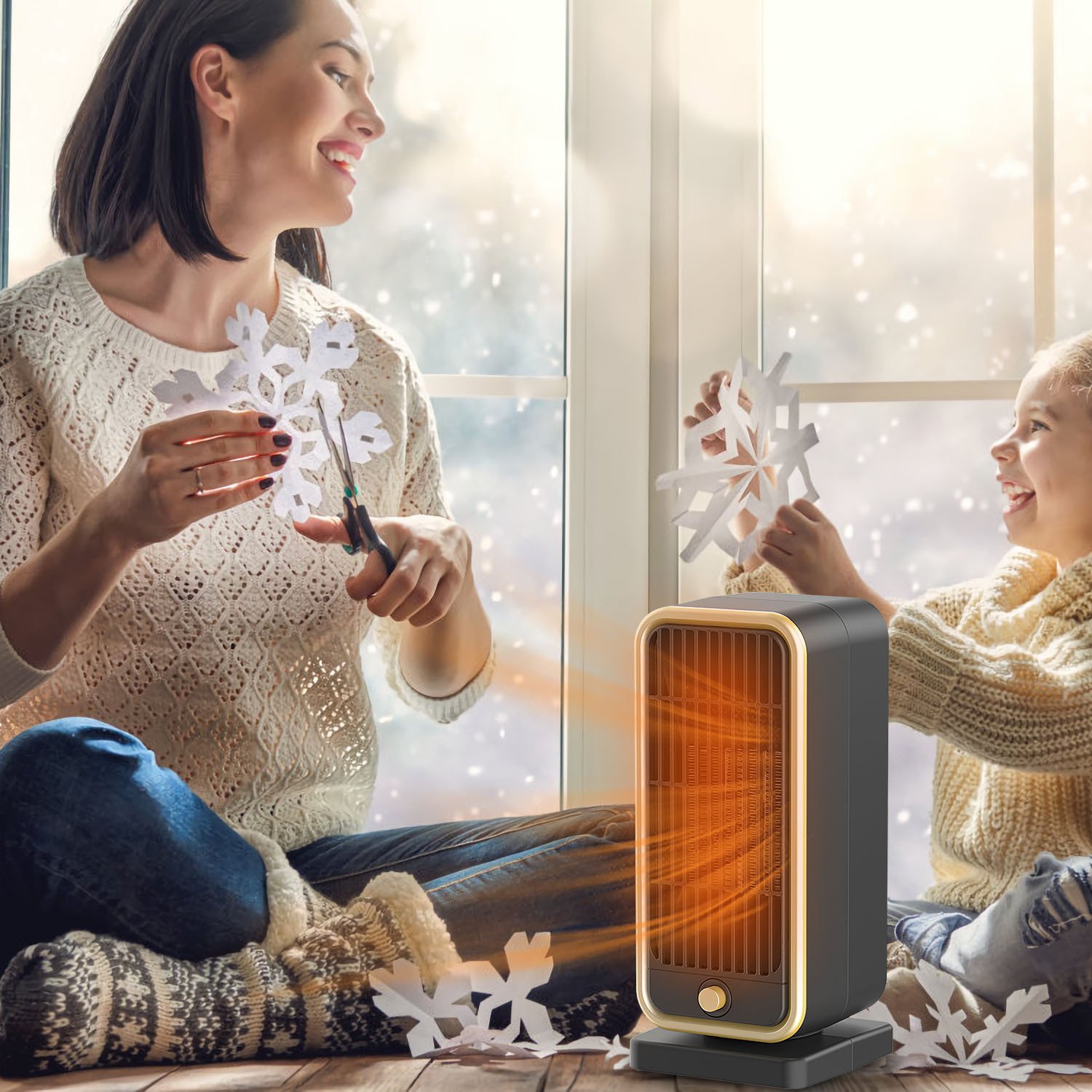 1Pc 500W Portable Electric Heater PTC Ceramic Heating Space Heater Overheating Tip Over Protection 3S Heating Space For 322 Sq FT Home Office Use - Image 9