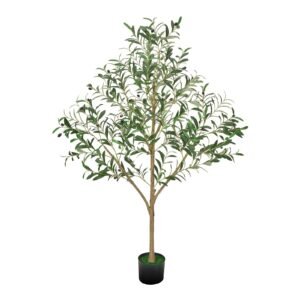5FT Artificial Olive Tree Tall Fake Plant With Black Pot For Home Office