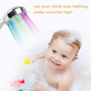 LED Shower Head Handheld Color-Changing Automatically Hydropower Without Batteries