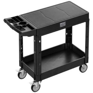 2-shelf Utility Cart 550 Lbs 31.3 X 17.7-inch Service Cart With Wheels