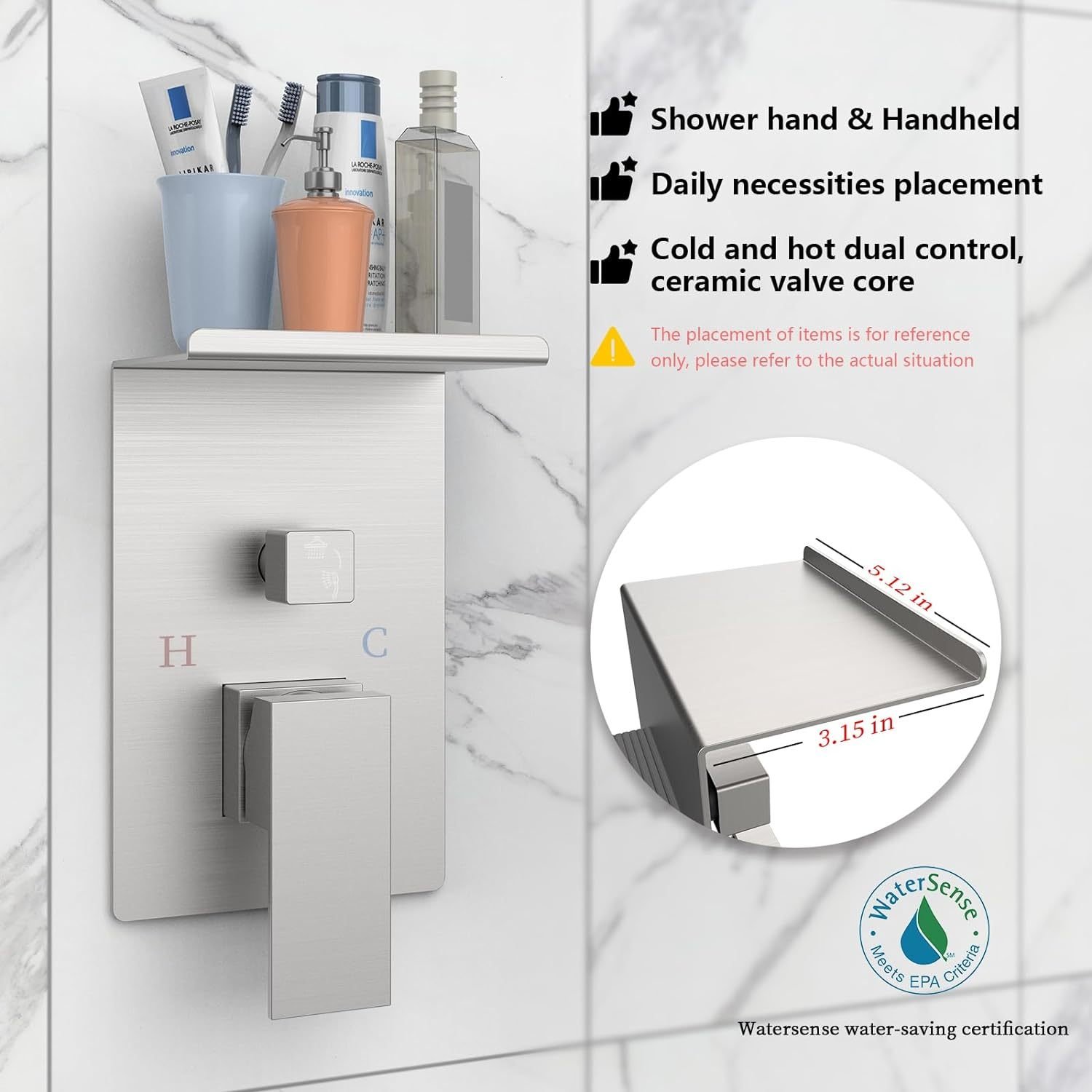 Rainwater Shower System With Storage Rack, Unable To Ship On Weekends - Image 6