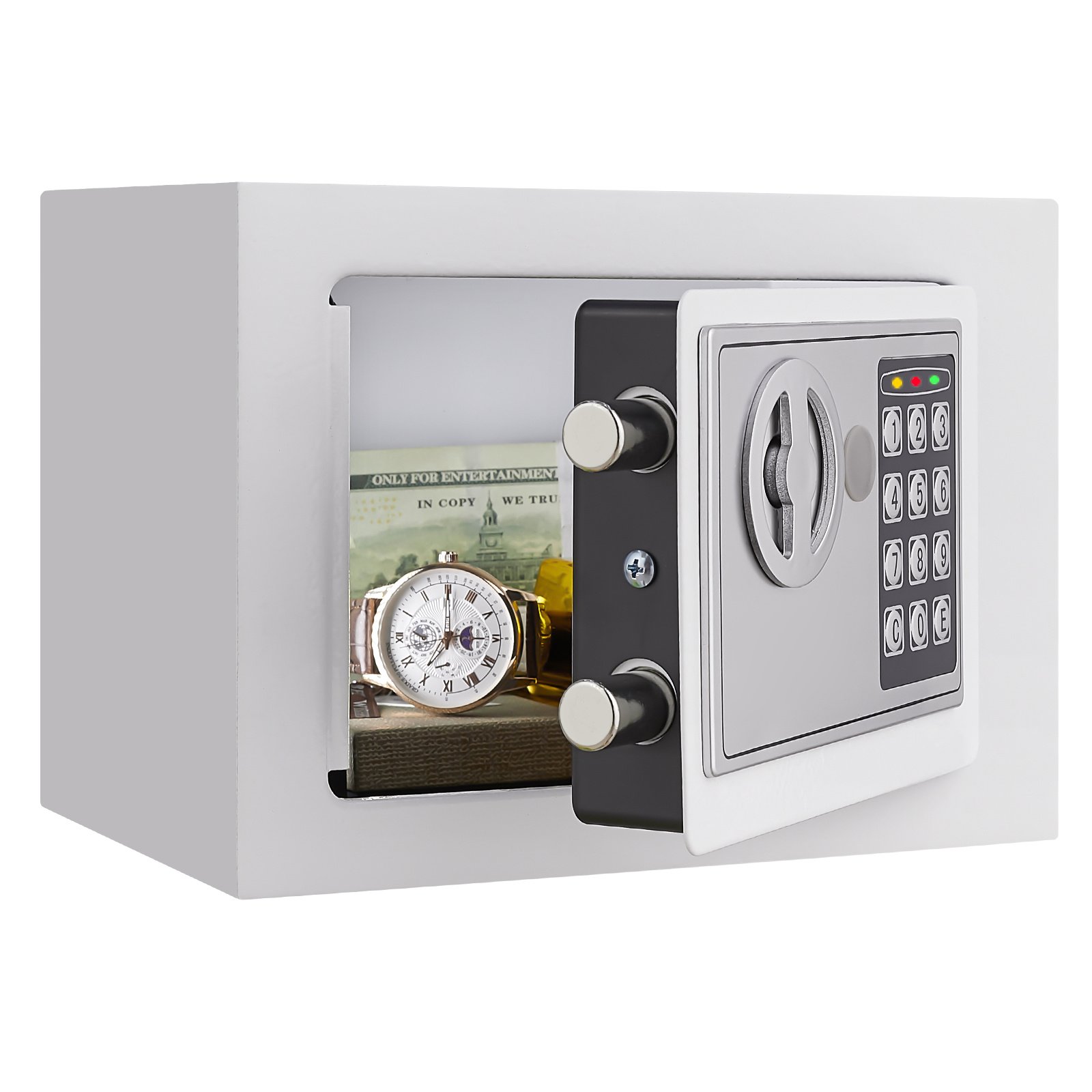 Secure Safe With Key And Password Money Home Safe, 0.23 Cubic Feet Small Safe, Mini Storage Cabinet, Suitable For Home Use, Can Store Money, Documents, And Valuable Items - Image 6