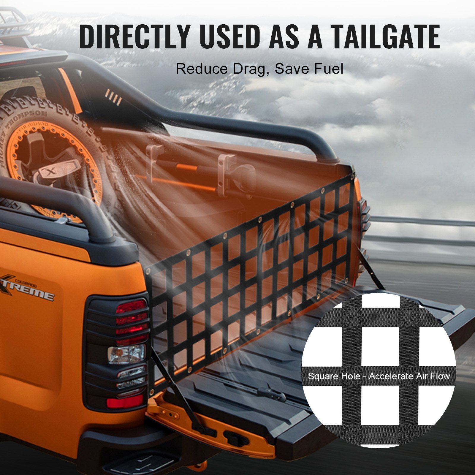 Tailgate Net Pickup Truck Tailgate Net 60" X 18" For Full Size Trucks - Image 5