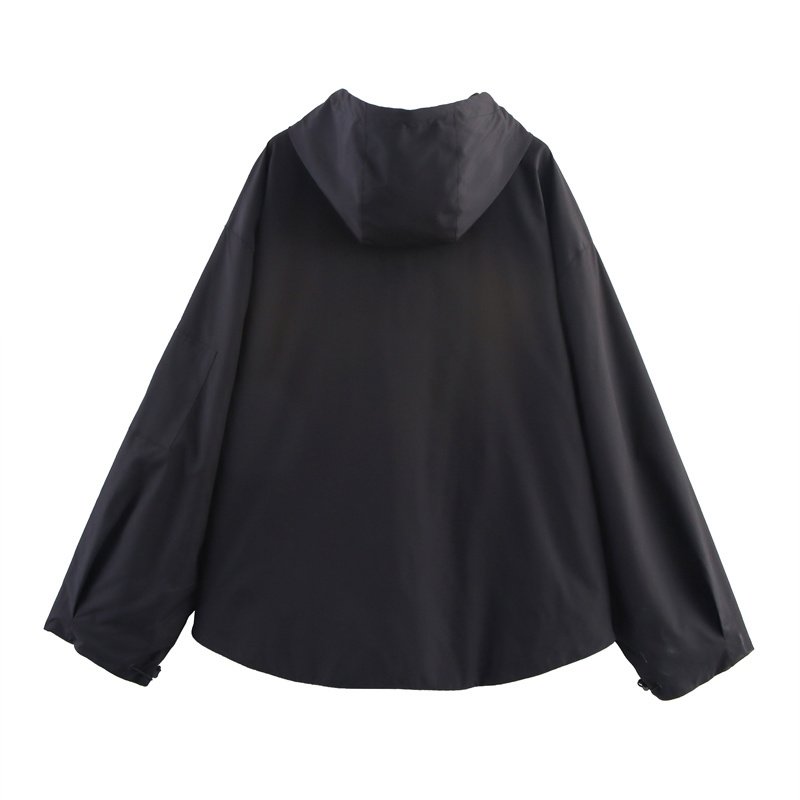 Women's Long Sleeve Zip Hooded Jacket With Pockets - Casual Sporty Windbreaker For Spring&Fall - Image 7