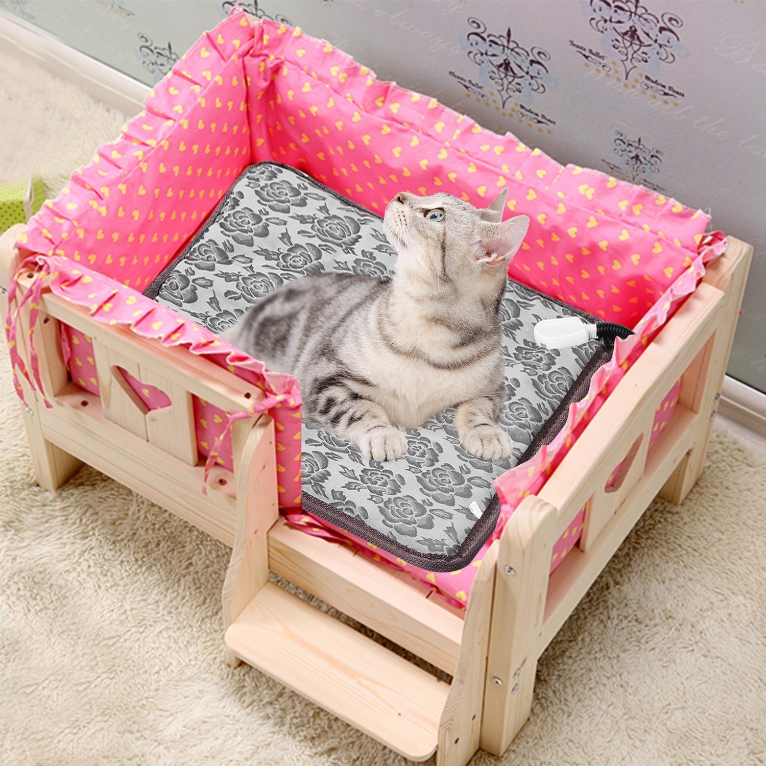 1Pc Pet Heating Pad Dog Cat Electric Heating Mat Waterproof Adjustable Warming Blanket With Chew Resistant Steel Cord Case - Image 9