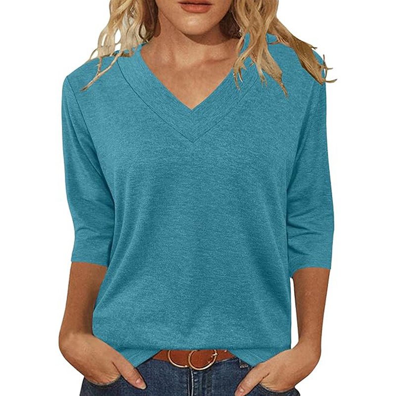 3 Pack 3 4 Sleeve Shirts For Women V Neck T Shirt Fall Casual Tops Basic Base Layer Undershirts Tees - Image 3