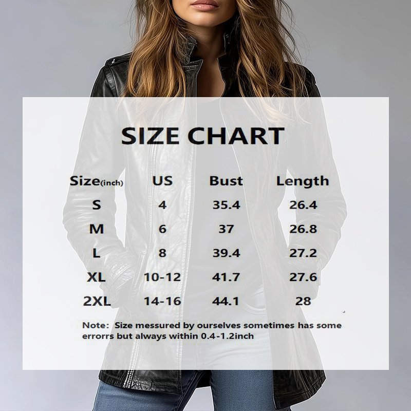 Vintage Style Women's Long Sleeve PU Jacket, Mid-Length Open Cardigan With Pockets, Casual Leather Coat - Image 5