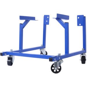 Engine Cradle With Wheels Powder Coat 3in Heavy Duty Steel Construction Wheels LBS Capacity Storage Hardware Included Easy Assembly Small Block Ford