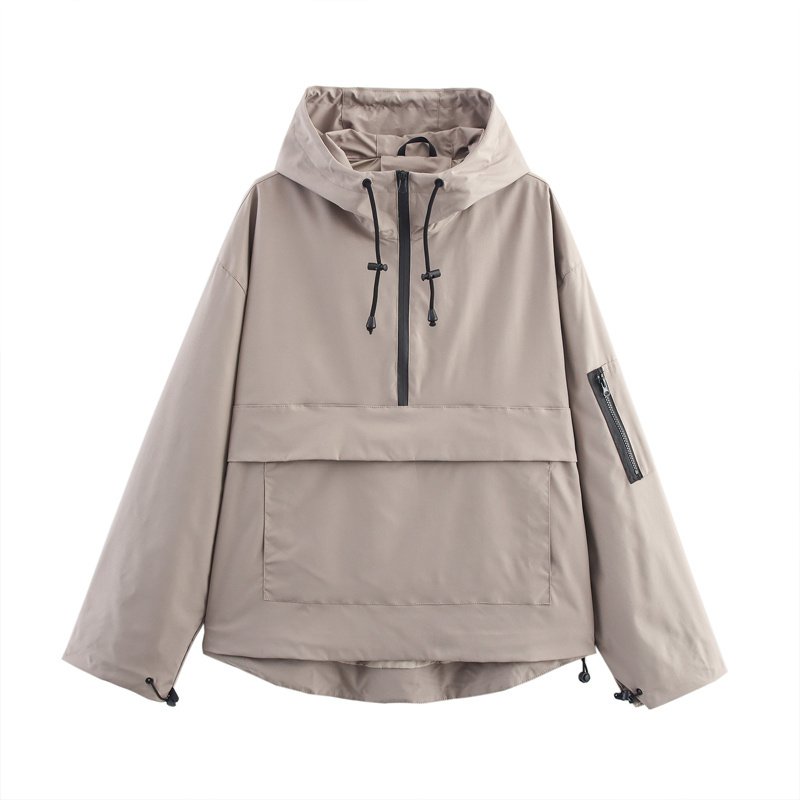 Women's Long Sleeve Zip Hooded Jacket With Pockets - Casual Sporty Windbreaker For Spring&Fall - Image 6