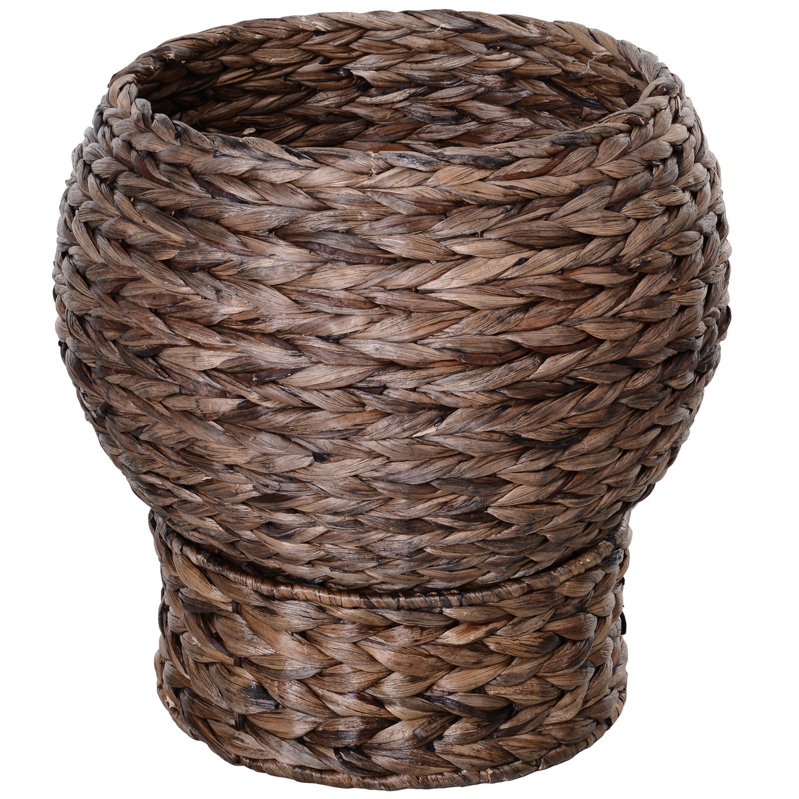 Handmade Wicker Elevated Cat Bed With Cushion Dark Brown For Kittens - Image 3